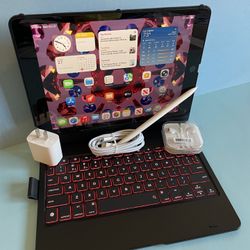 Apple IPad 9th Generation (10.2” Retina /Touch ID /IOS 18/ 2021 Model) 64GB with Pen, Keyboard  & Accessories 