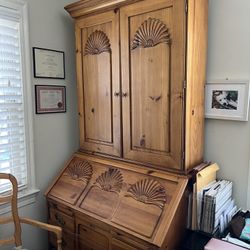 Beautiful Armoire Desk with Hutch and Chair