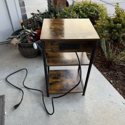 Side Table With Outlets 
