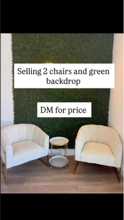 Chairs , backdrop, side table