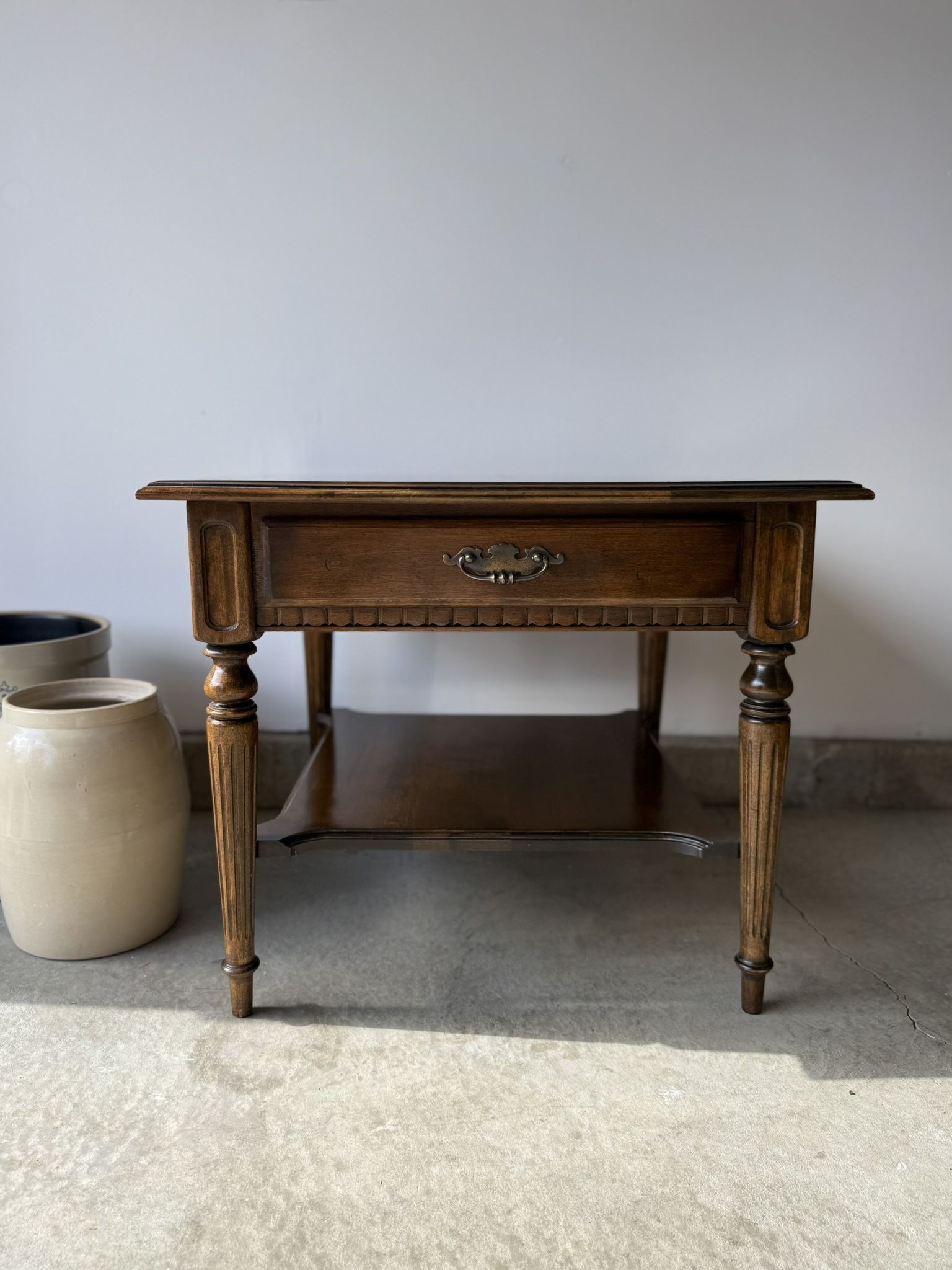 Ethan Allen Solid Woodrow Side Table