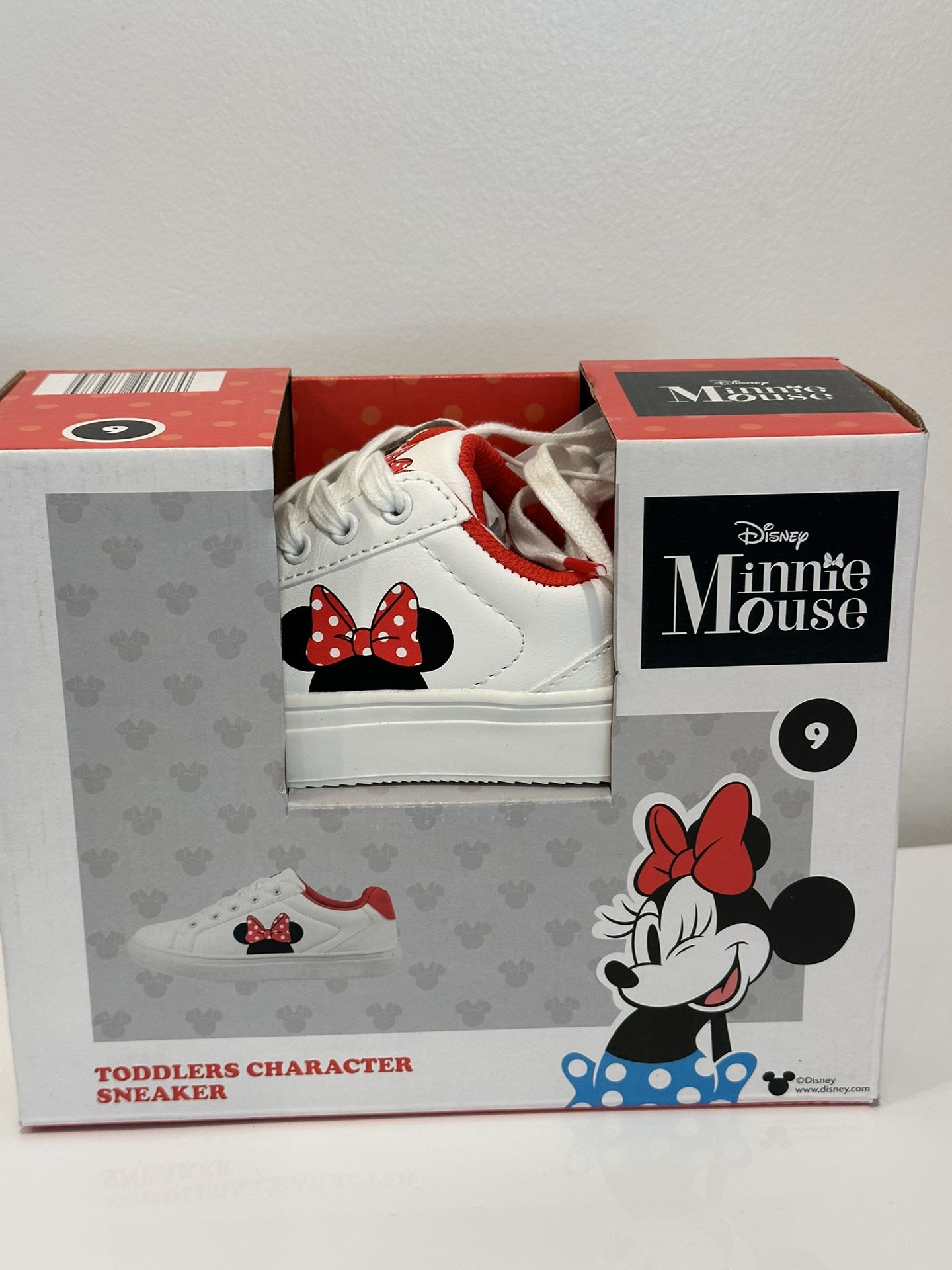 Disney Minnie Mouse White Sneaker Toddler Size 9