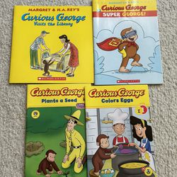 4 Curious George Children Picture Books - Sold As A Bundle 