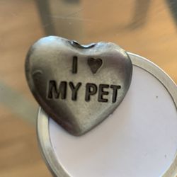 Vintage I Love My Pet Heart Pin
