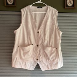 White Button Up Vest One Size 