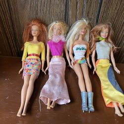 Lot of 4 - Vintage Y2K Barbie Dolls 2002-2009 