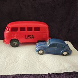 Vintage VW Gay Toys Micro Bus Ambulance Bug