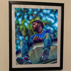 custom art of J Coles Album Forest Hills  Drive black frame