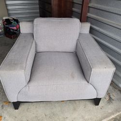 Grey Upholstered Armchair