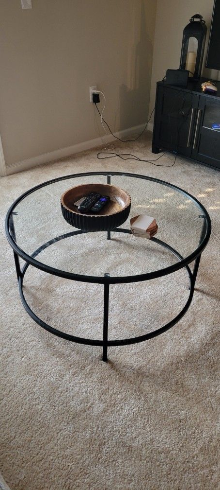 Glass Coffee Table And End Table