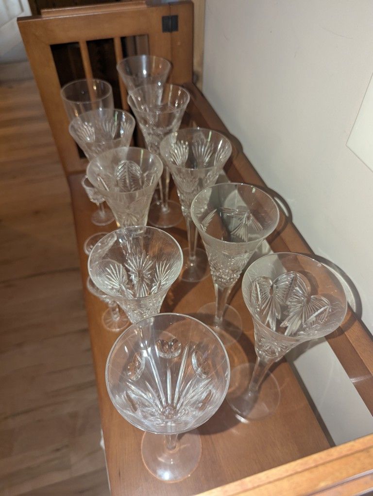 Vintage Waterford Wine And Port Crystal Glasses