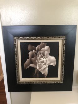 White rose decorative frame