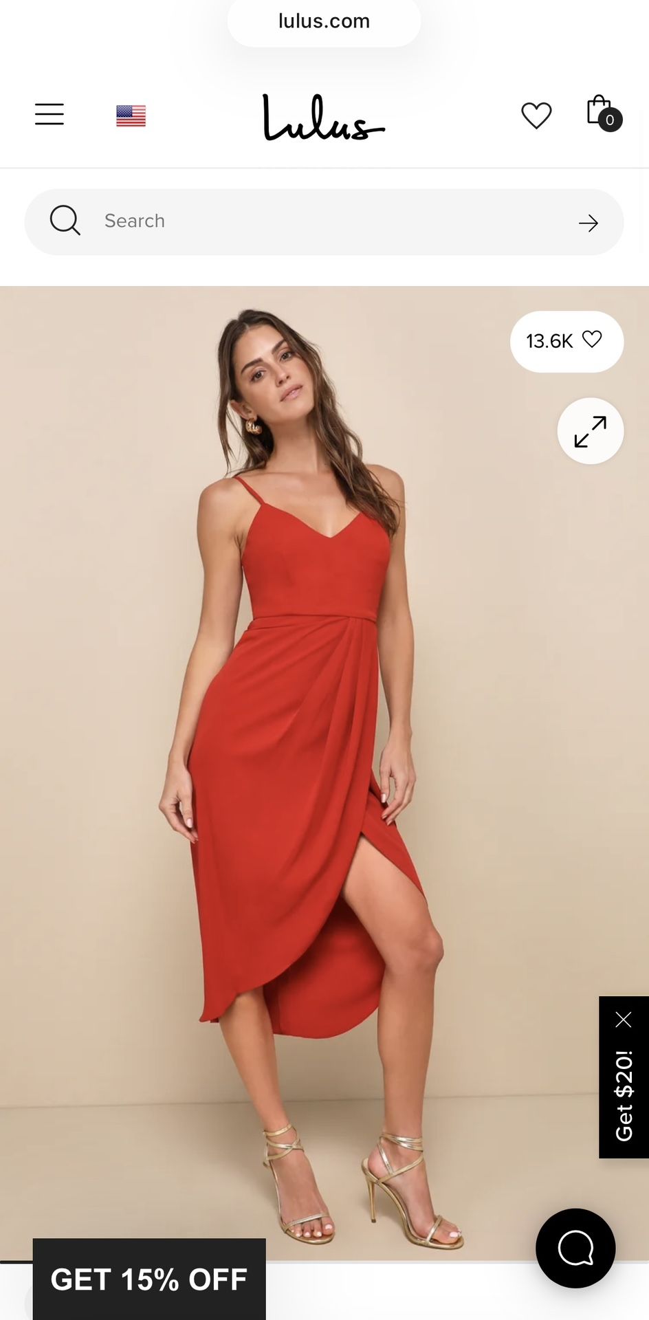 Lulus Reinette Rust Red Midi Dress