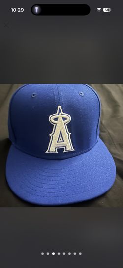 Blue And White New Era Los Angeles Angels Fitted Hat
