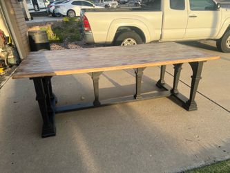 Solid wood oversized table for 8
