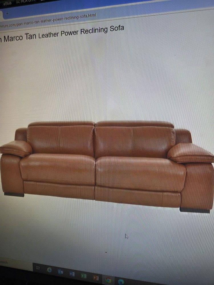 TAN/camel LEATHER POWER Dual RECLINER