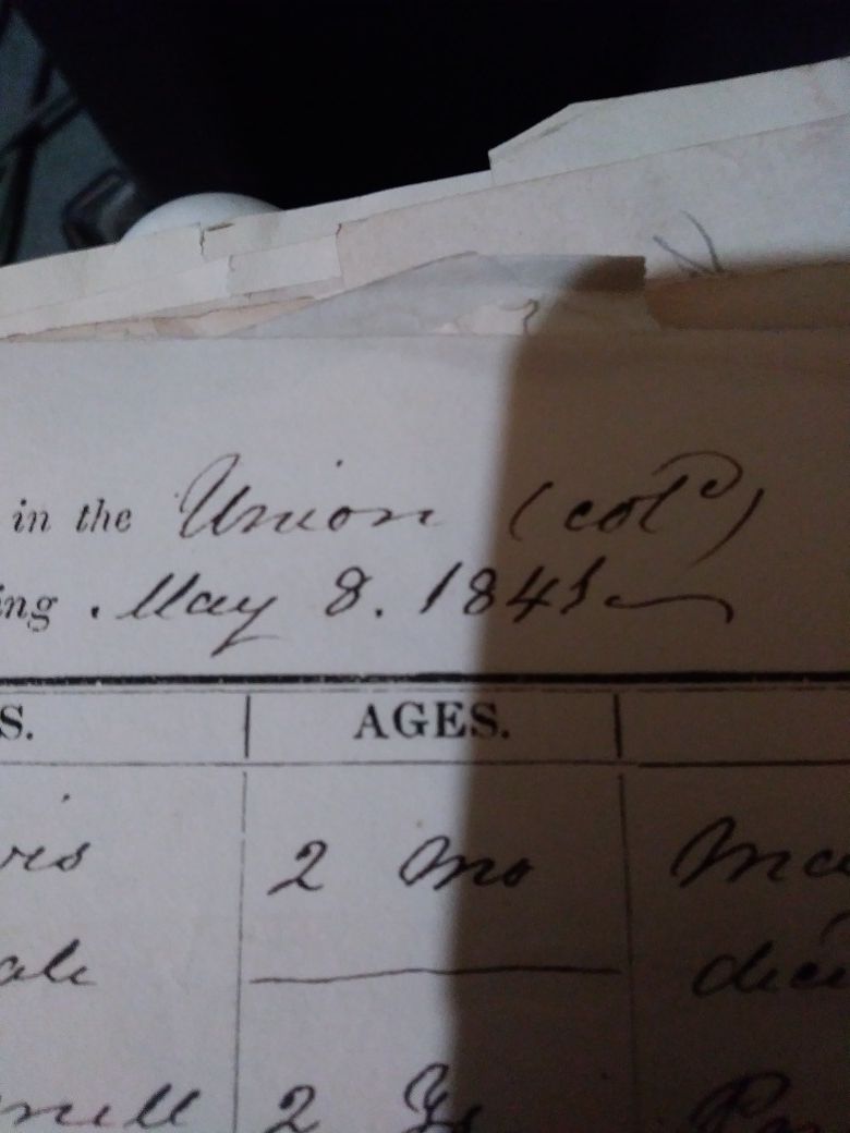 Ephemeral/ Death certificates from the Churches in the 1800's