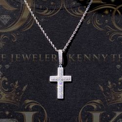 VVS Moissanite Cross Pendant 925 Silver