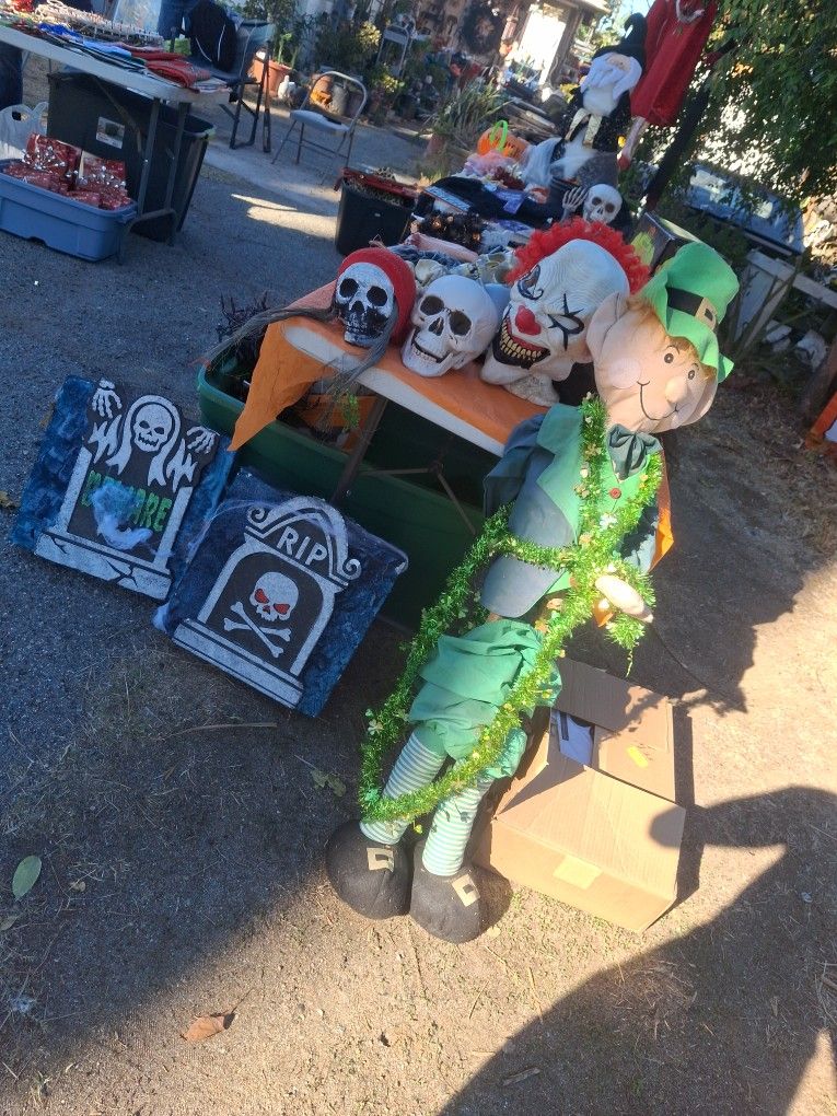 Yard Sale Christmas And Halloween Decorations And Novels