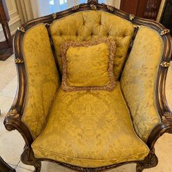 Traditional Accent Gold/Yellow Chair - 4 Chairs Available 