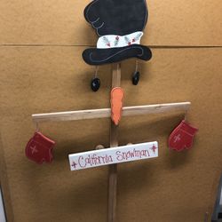 Large Unique California Snowman yard stake decoration
