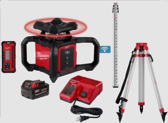 Milwaukee M18 Rotary Laser Level Kit / Receiver Trupod Grade Rode 3701-21T