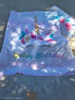 Unicorn backdrop and decor