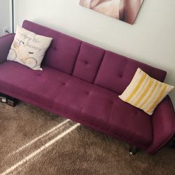 Modern Loveseat Sleeper Futon 2 Cup Holders, Convertible Folding Sofa Bed Small Couch