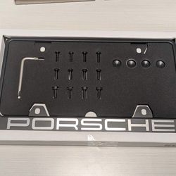 Black Metal & Silver Porsche Plate Frame