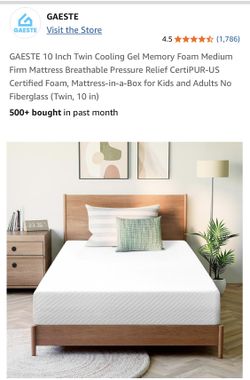 GAESTE 10 Inch Twin Cooling Gel Memory Foam