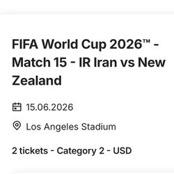 world cup ticket Iran vs New zealand