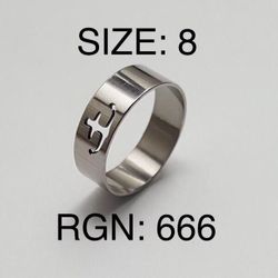 Stainless Steel Ring Band: Size-8/RGN-666