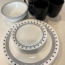 Two Small Boxes With Plates And Other Kitchen Vase Decor