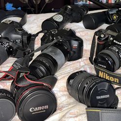 Camera’s and Equipment with Camera bag plus Binoculars 