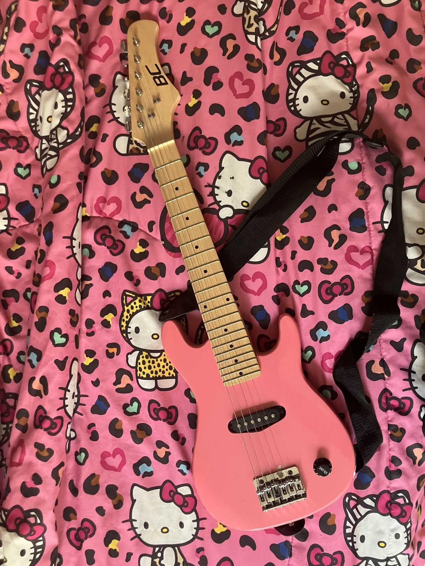 BC mini travel pink electric guitar 5(6)strings