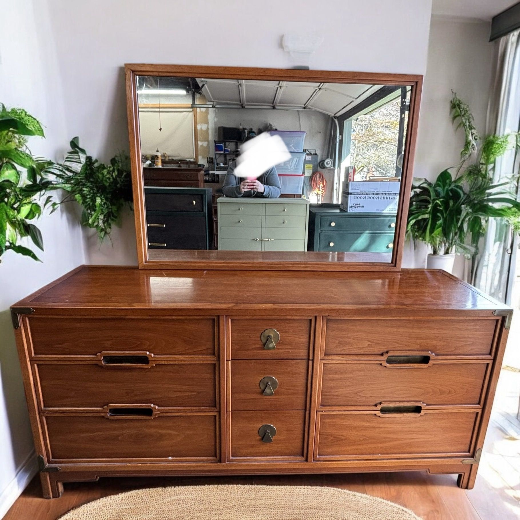 Drexel Vintage MCM Dresser + Mirror