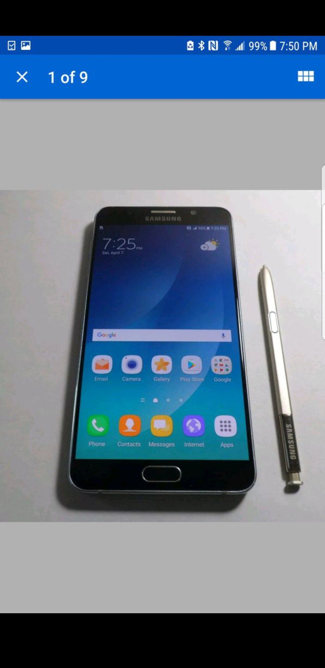 Galaxy note5 unlocked perfect condition $180