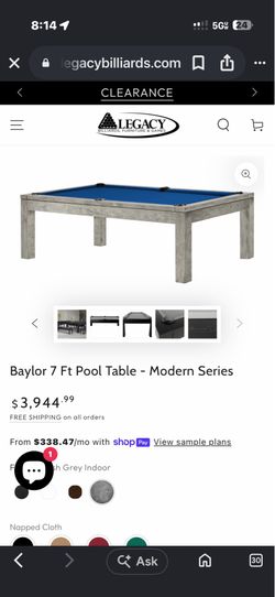 7 ft pool table official size