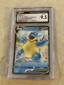 2021 Pokemon SWSH Black Star Promo Blastoise V SWSH101 Graded CGC 9.5 MINT