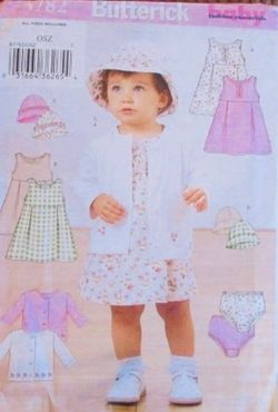 Butterick 3782 Baby Jacket and Dress set New Uncut Sizes S-XL