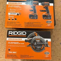 RIDGID 18V Brushless 2-Tool Combo Kit with Circular Saw