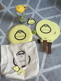 Sun Bum Beach Bag , Frisbee, Waterbottle, Paddleball Set Figure And Stickers