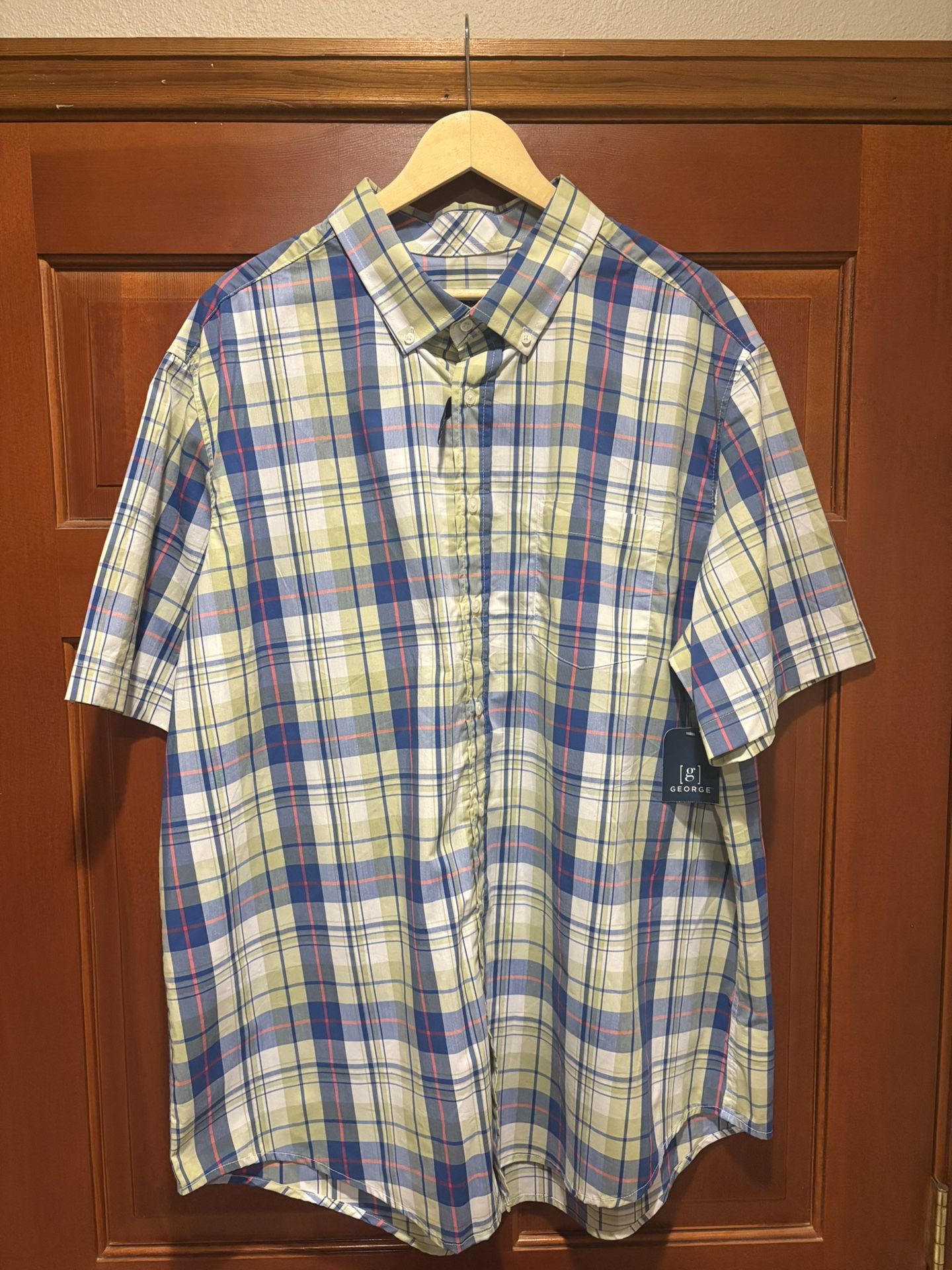 Men’s George Poplin Button Down Shirt – Size 3XL (54–56)