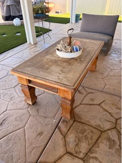 Heavy duty real wood coffee table. .