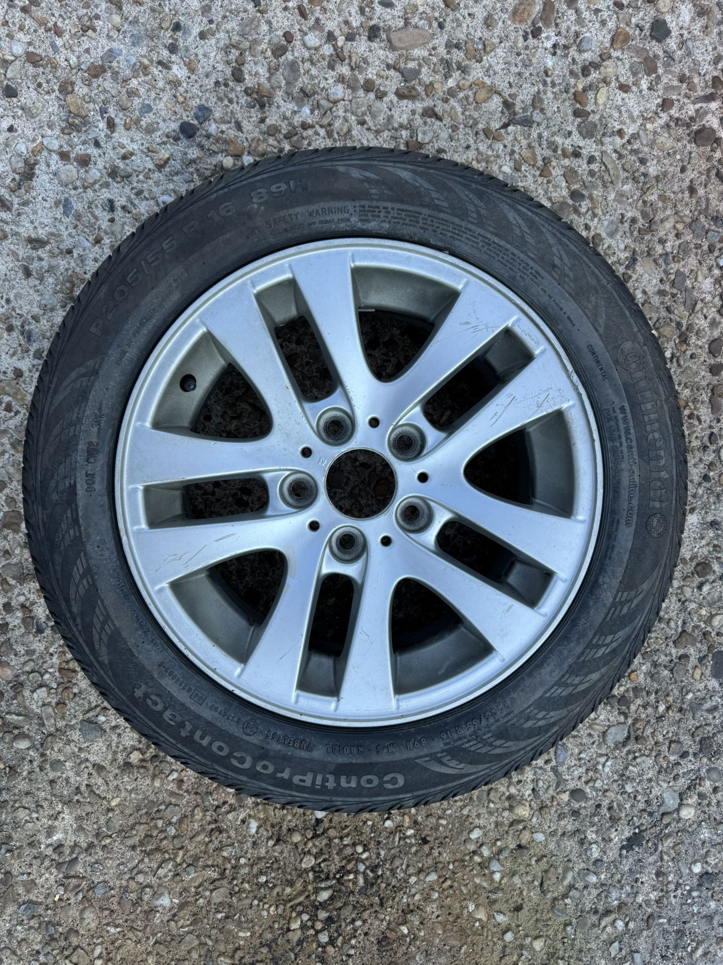 I got one full size spare rim and tire came out bmw 3 series 2009 , will fit most of the bmw models. Continental 205 55 16 tire in like new condition.