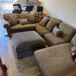 Sectional Couch Sofa, And Ottoman Chaise Lounge