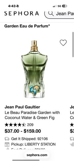 2.5 oz Jean Paul Gaultier Le Beau Paradise Garden Eau de Parfum
