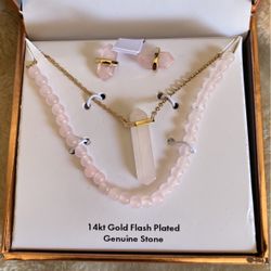 Set Of Crystal Earrings And Neclace