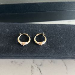 Designer Sterling Silver Diamond Heart Earrings 