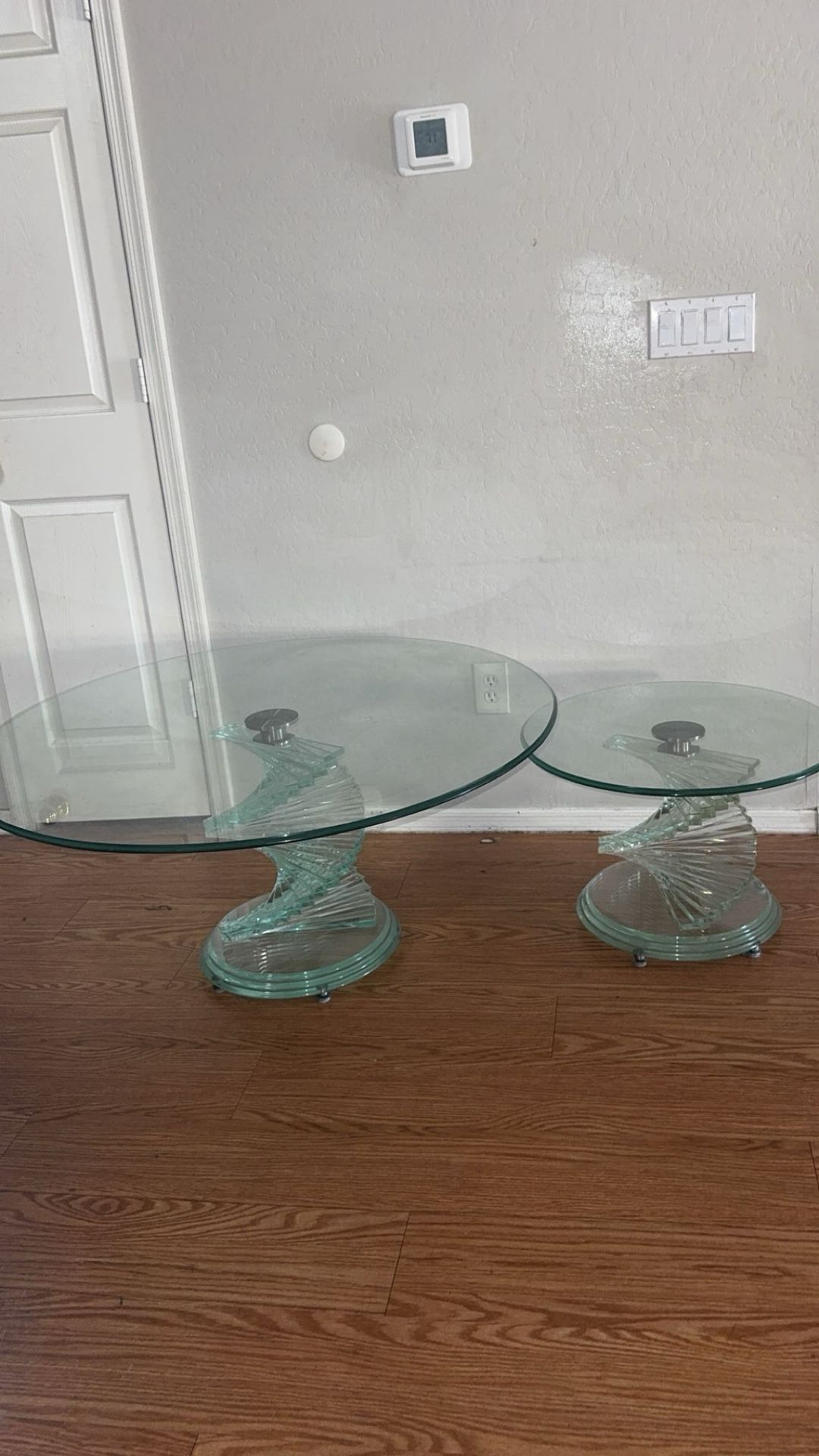 Glass Spiral End Tables